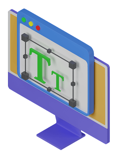 Illustration of creative tools and typography