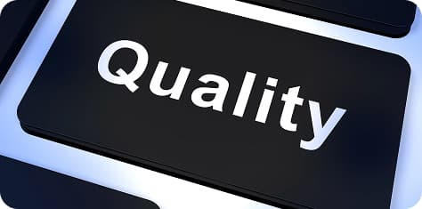 Keyboard with the word Quality highlighted