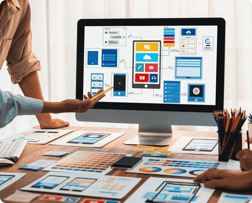 Mobile app development illustration